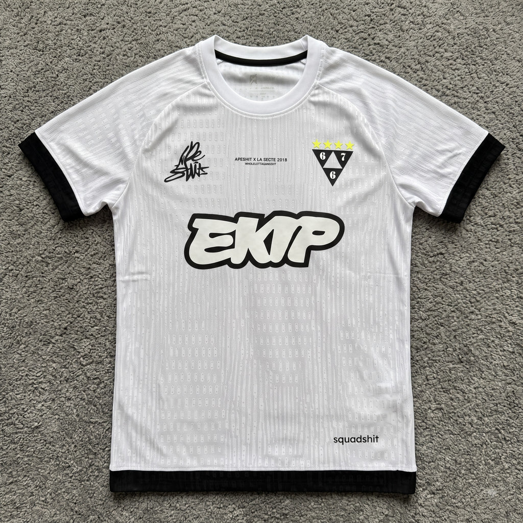 Ekip White Soccer Jersey 202526– Apeshit x La Secte 2018 Collaboration Shirt