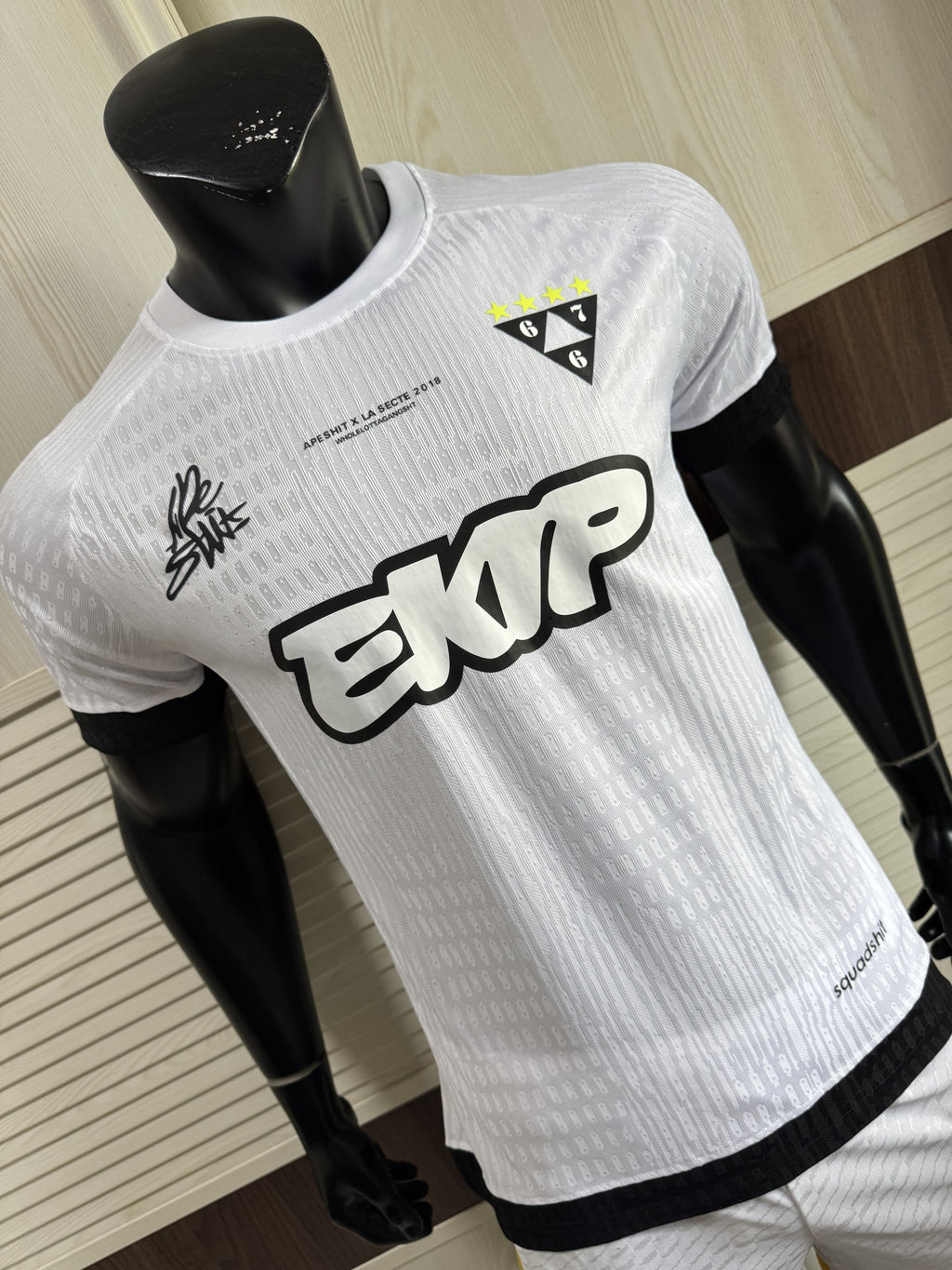 Ekip White Soccer Jersey 202526– Apeshit x La Secte 2018 Collaboration Shirt
