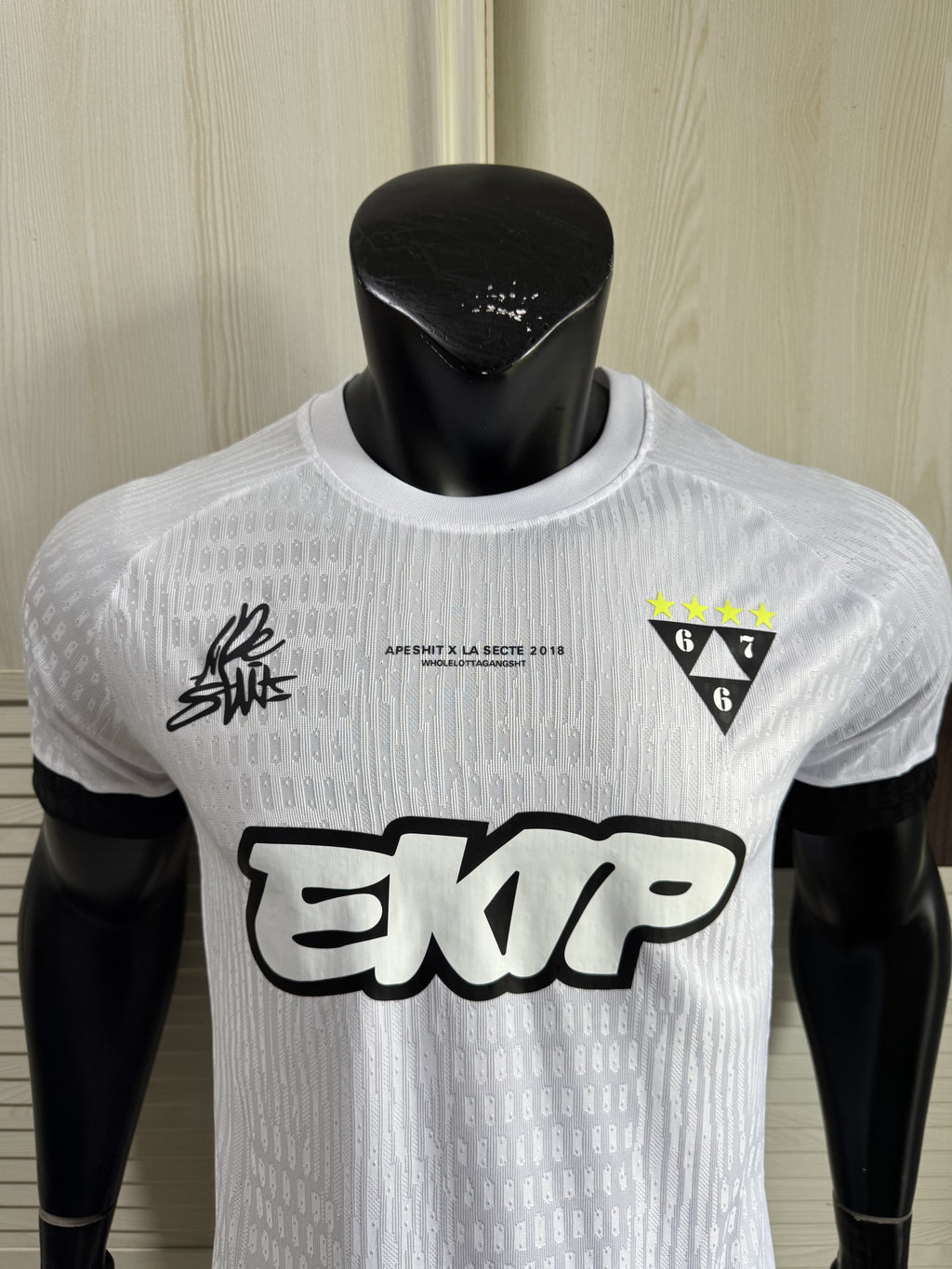 Ekip White Soccer Jersey 202526– Apeshit x La Secte 2018 Collaboration Shirt