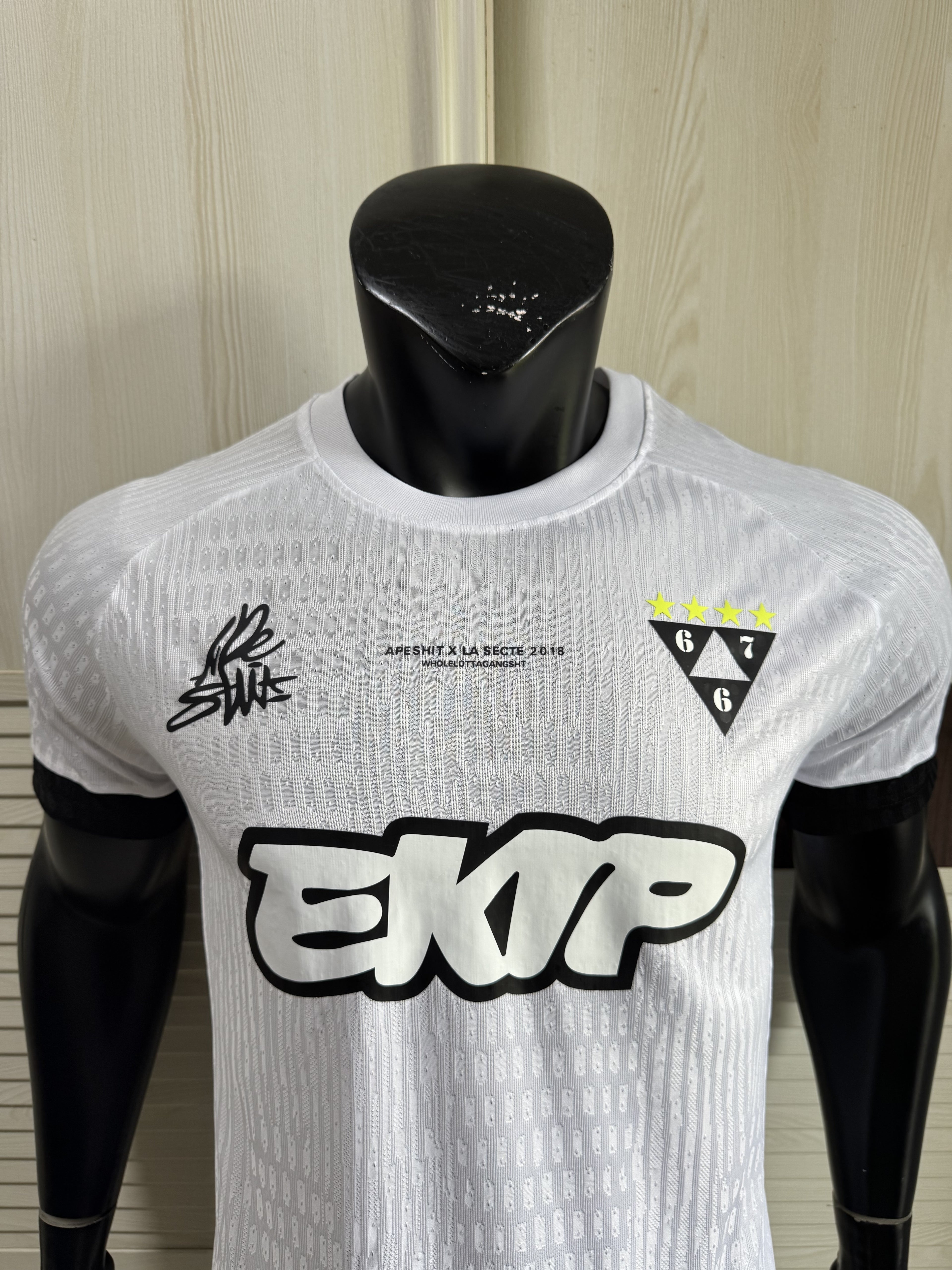 Ekip White Soccer Jersey 202526– Apeshit x La Secte 2018 Collaboration Shirt