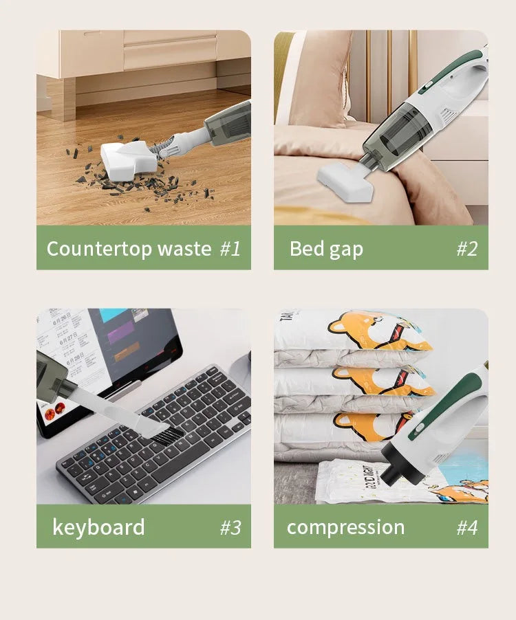 Household Home Car Wireless Handheld Electric Dust Cleaning Vaccum Hand Held Sweeper Vacuum Cleaner Home Rechargeable
