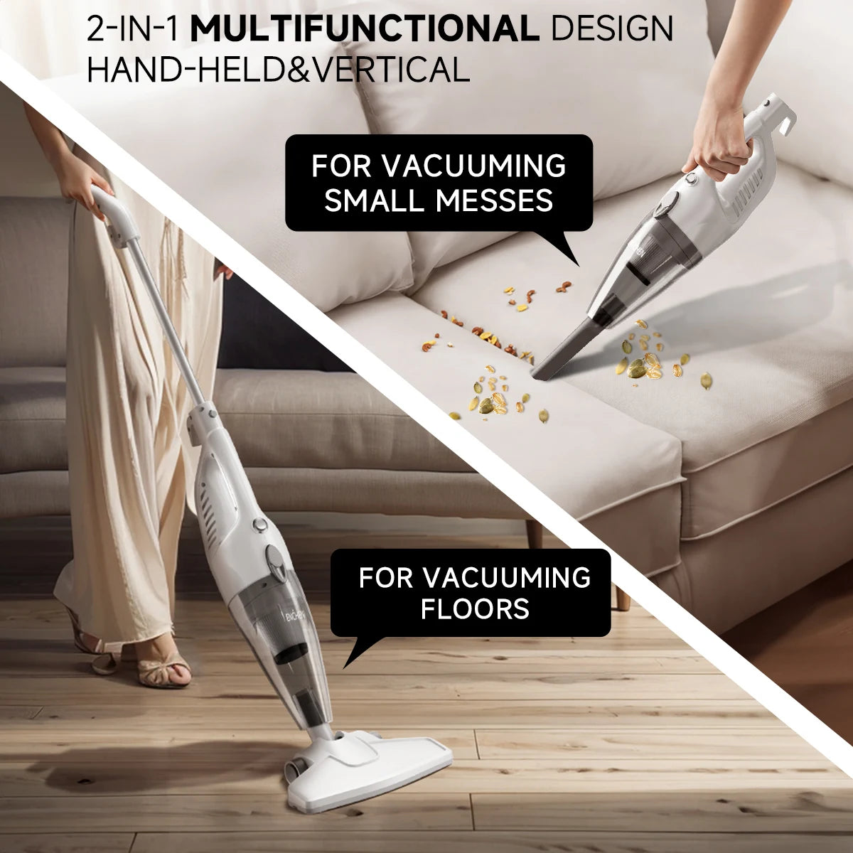 ENCHEN V1 Vacuum Cleaner 2-IN-1 Multifunctional Disassembly&Washable HEPA Filter 14Kpa Suction Power With 1.2L Dust Collector