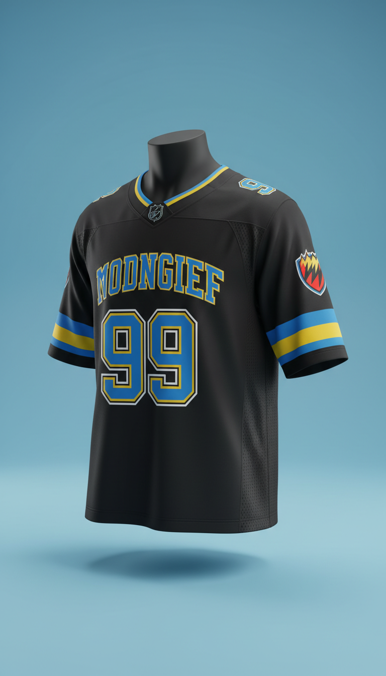 Midnight black custom name jersey